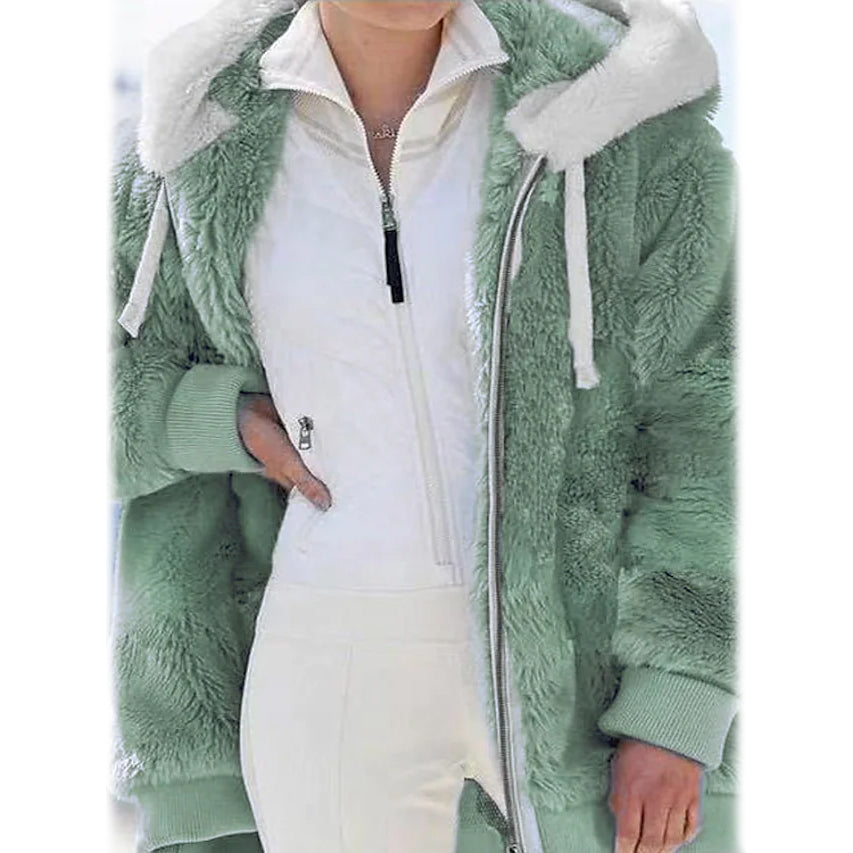 Women's Plus Size Hoodie Coat Long Sleeve Women's Outerwear Green S - DailySale