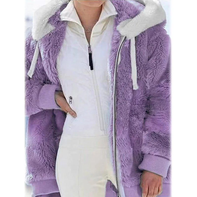 Women's Plus Size Hoodie Coat Long Sleeve Women's Outerwear Purple S - DailySale
