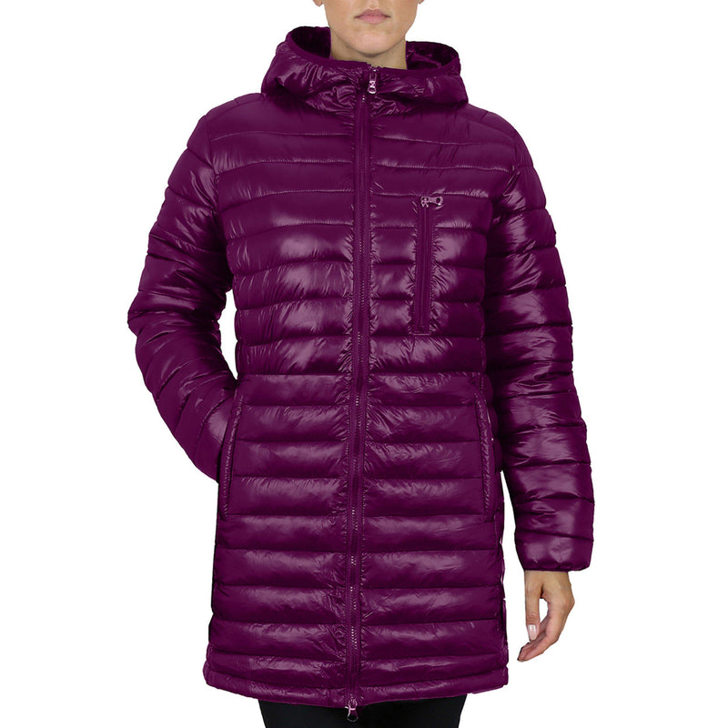 Women's Puffer Bubble Jacket With Non-Detachable Hood Women's Clothing Burgundy S - DailySale
