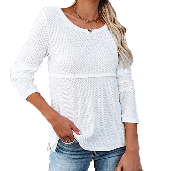 Women's Pullover Knit Sweater Women's Tops White S - DailySale