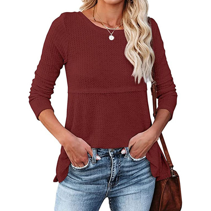 Women's Pullover Knit Sweater Women's Tops Wine S - DailySale