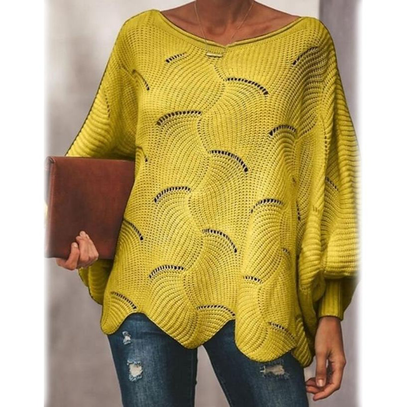 Women's Pullover Knitted Sweater Women's Tops Yellow S - DailySale