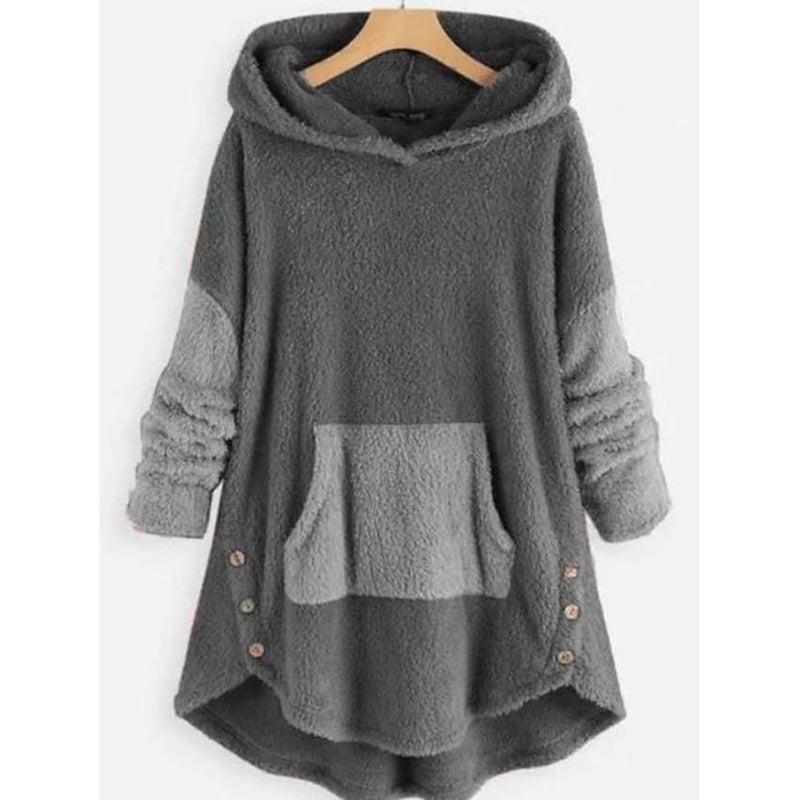 Women's Pullover Solid Colored Hoodie Women's Tops Gray S - DailySale