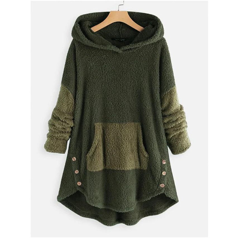 Women's Pullover Solid Colored Hoodie Women's Tops Green S - DailySale