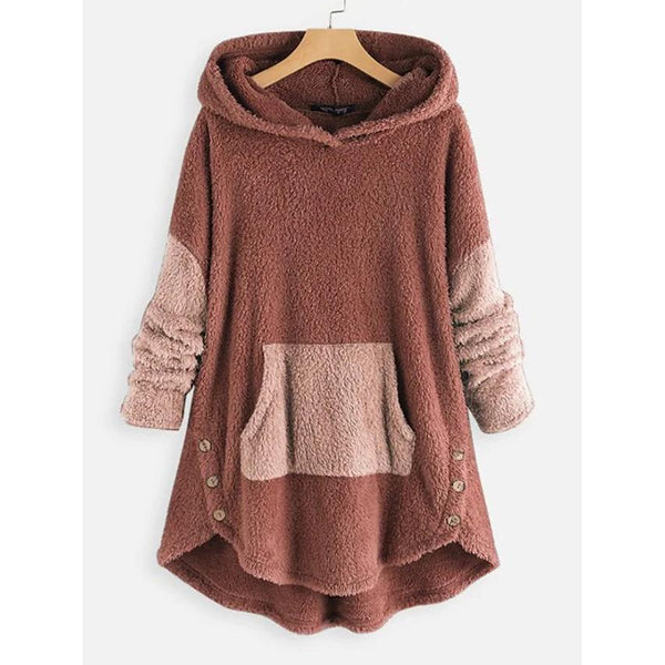 Women's Pullover Solid Colored Hoodie Women's Tops Pink S - DailySale