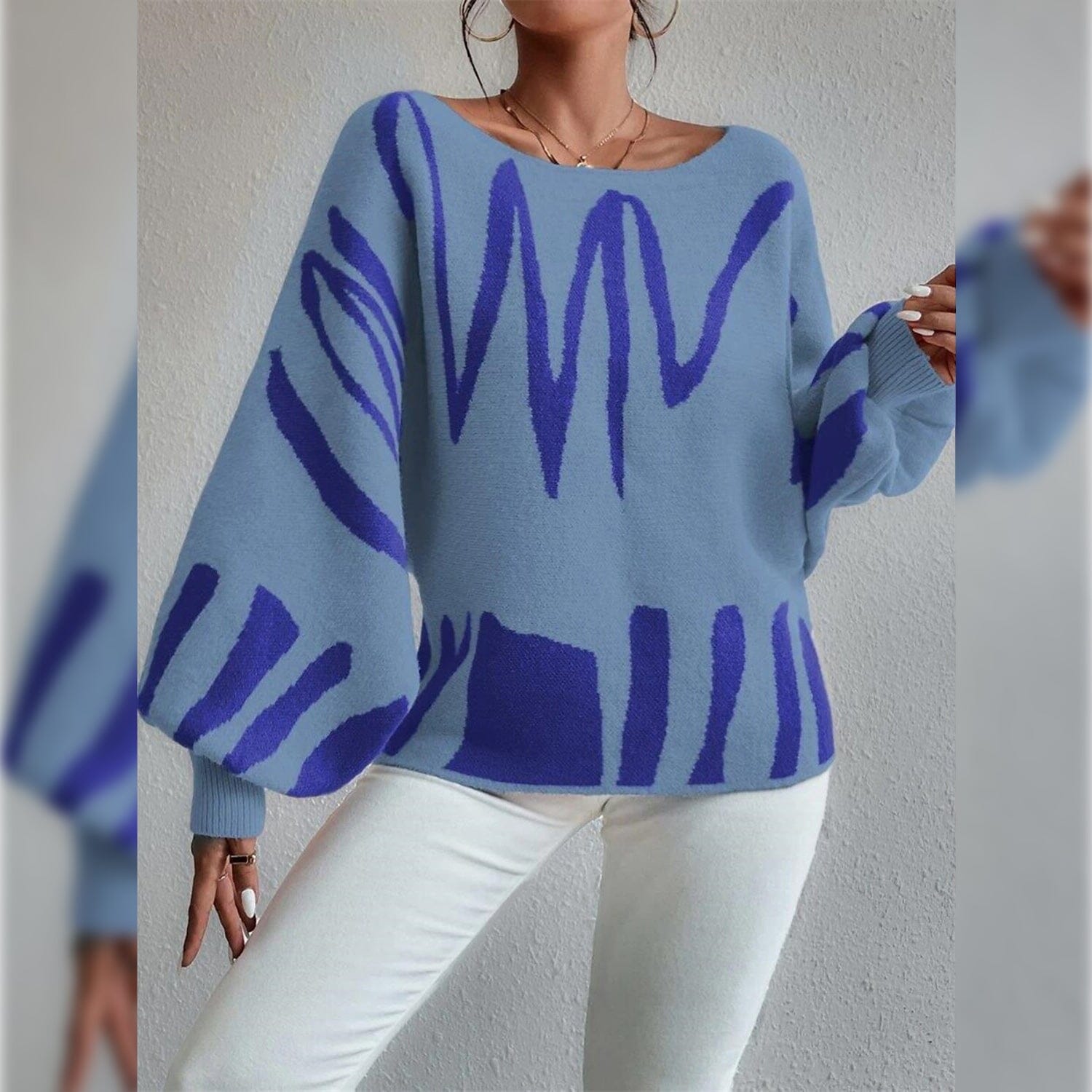 Women's Pullover Sweater Jumper Ribbed Knit Oversized Crew Neck Women's Tops - DailySale