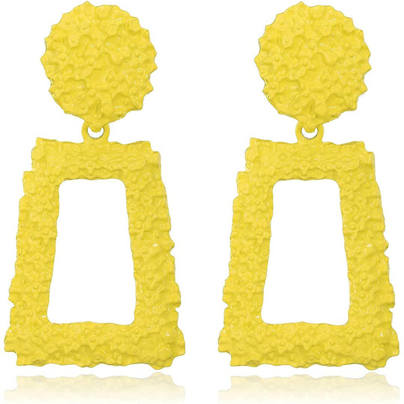 Women's Rectangular Geometric Drop Earrings Earrings Yellow - DailySale