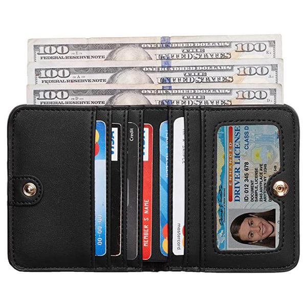 RFID Blocking Women Wallet Small Leather Credit Card Holder Mini Bifold  Purse US