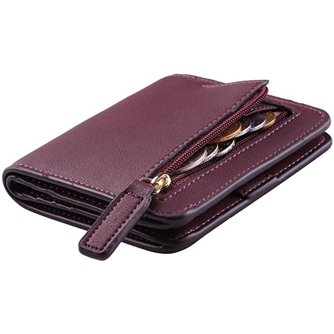 Women's RFID Blocking Mini Purse Women's Shoes & Accessories Wine - DailySale