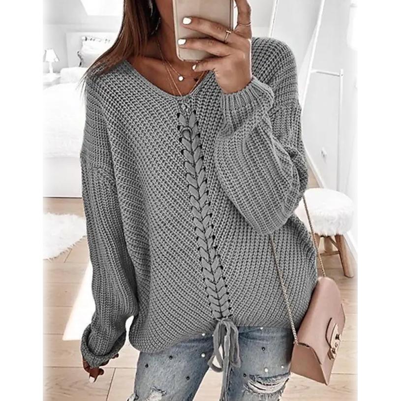 Women's Ribbed Knit Long Sleeve Lightweight Tunic Top Women's Tops Gray S - DailySale