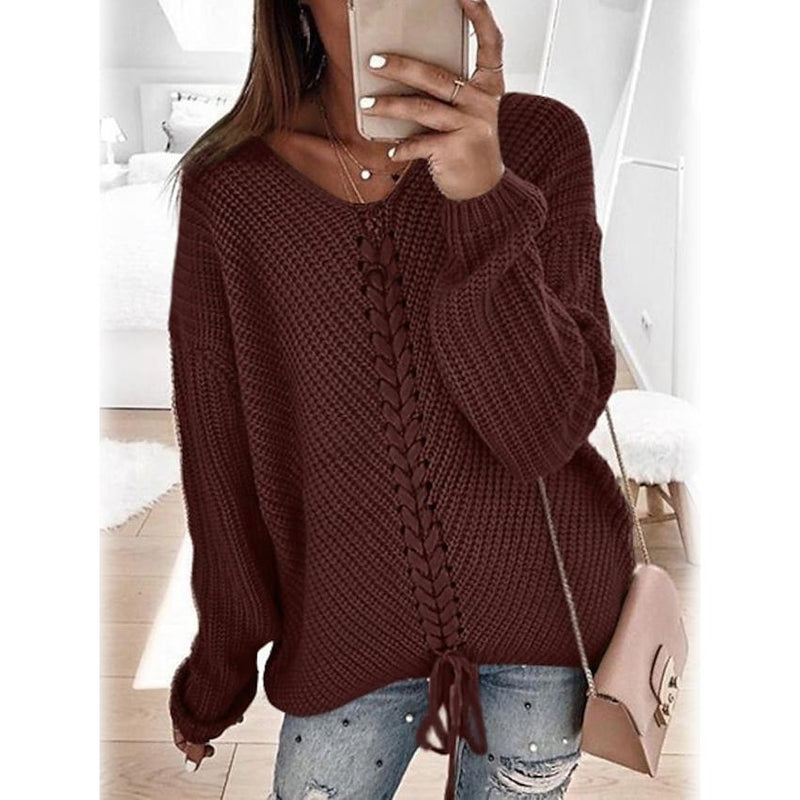 Women's Ribbed Knit Long Sleeve Lightweight Tunic Top Women's Tops Wine Red S - DailySale