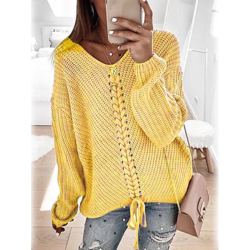 Women's Ribbed Knit Long Sleeve Lightweight Tunic Top Women's Tops Yellow S - DailySale