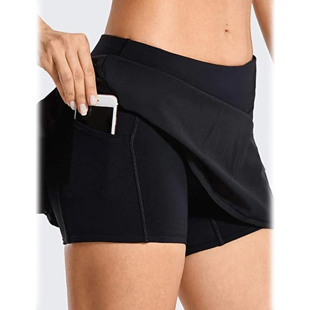 Women's Running Skirt Sport Short Women's Bottoms Black S - DailySale