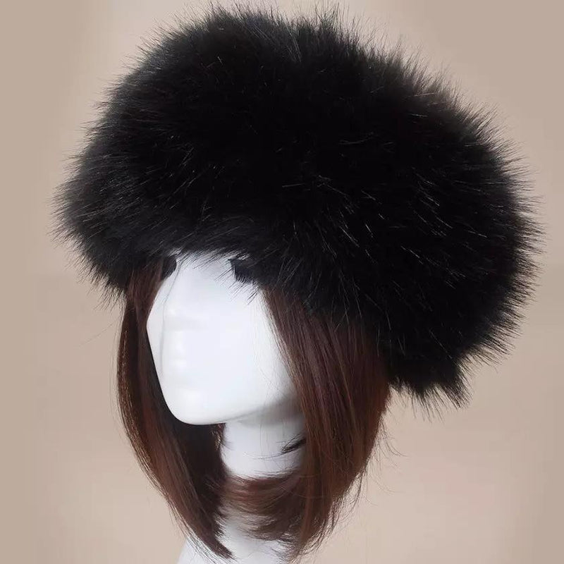 Women's Russian Faux Fluffy Fox Fur Hat Women's Shoes & Accessories Black - DailySale