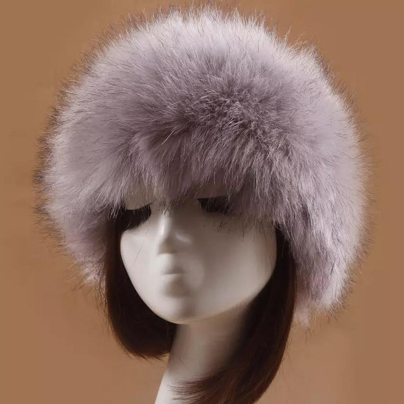 Women's Russian Faux Fluffy Fox Fur Hat Women's Shoes & Accessories Gray - DailySale