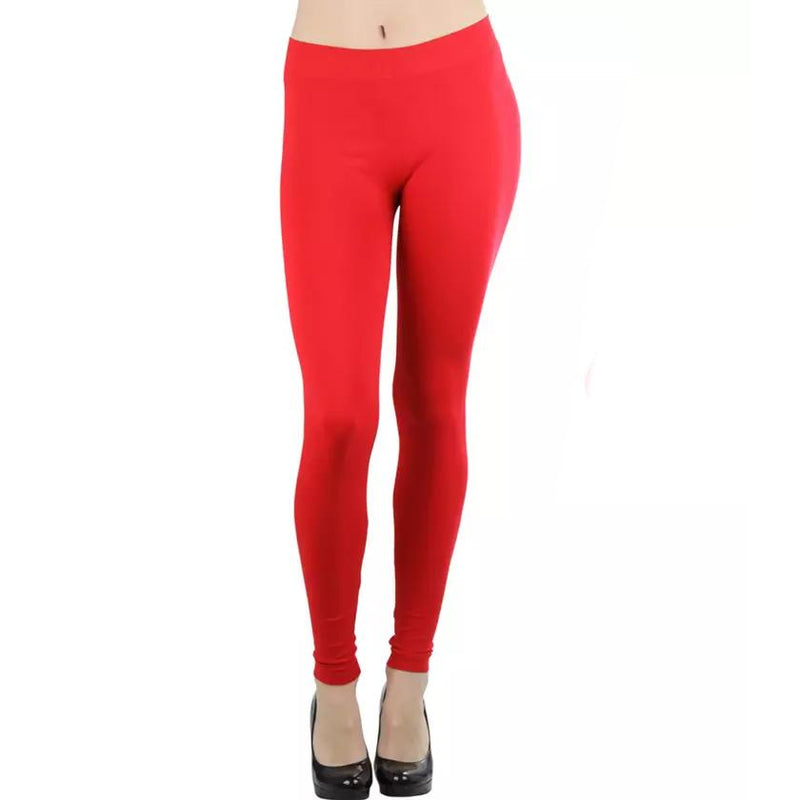 Women's Seamless Ankle Length Leggings Women's Clothing Fire Red - DailySale