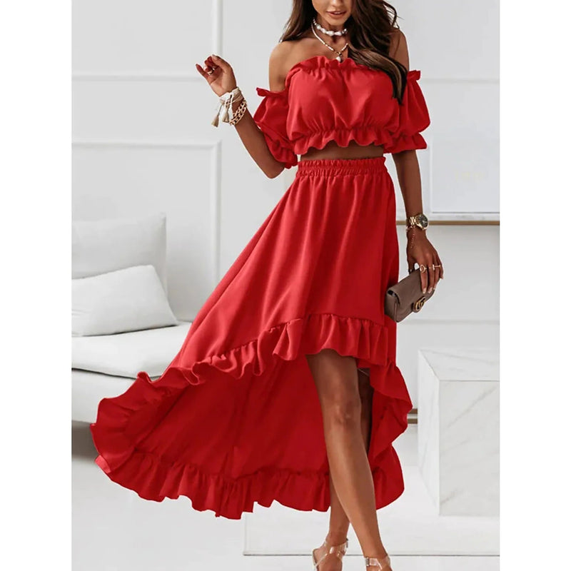 Women's Sexy Boho Solid Color Casual Dress Two Piece Women's Dresses - DailySale