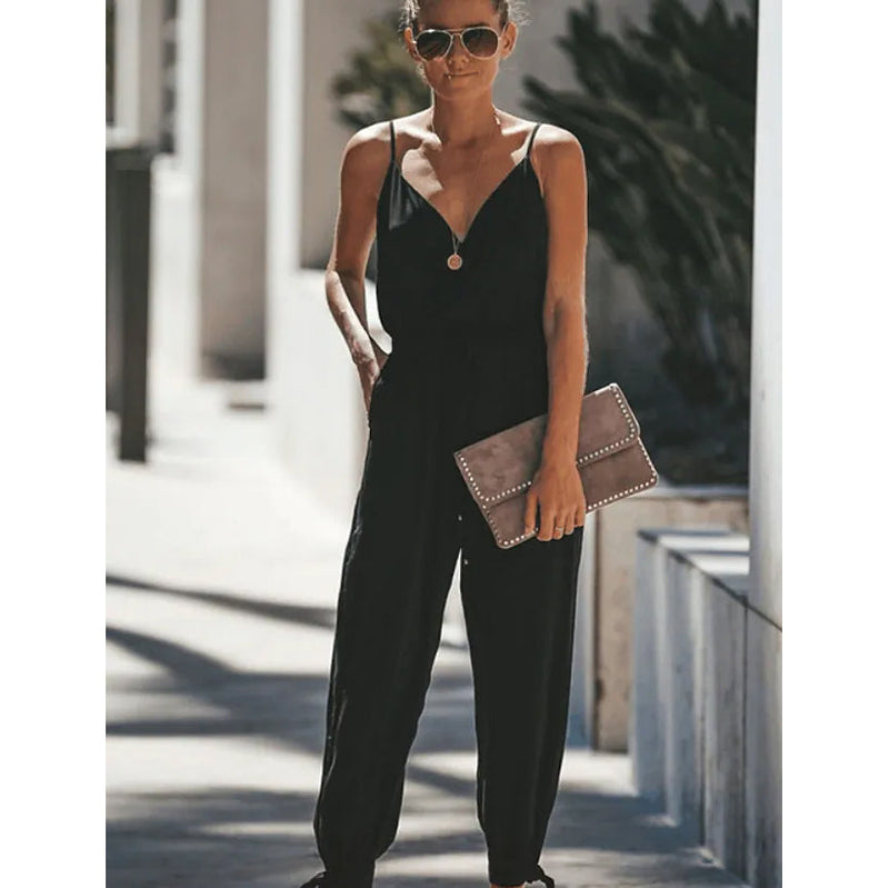 Women's Sexy Casual Daily V Neck Jumpsuit