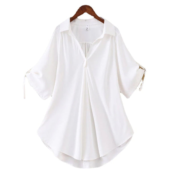 Women's Shirt Solid Color Top Women's Tops White S - DailySale