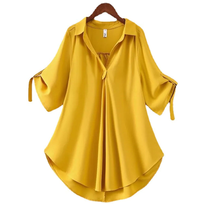 Women's Shirt Solid Color Top Women's Tops Yellow S - DailySale