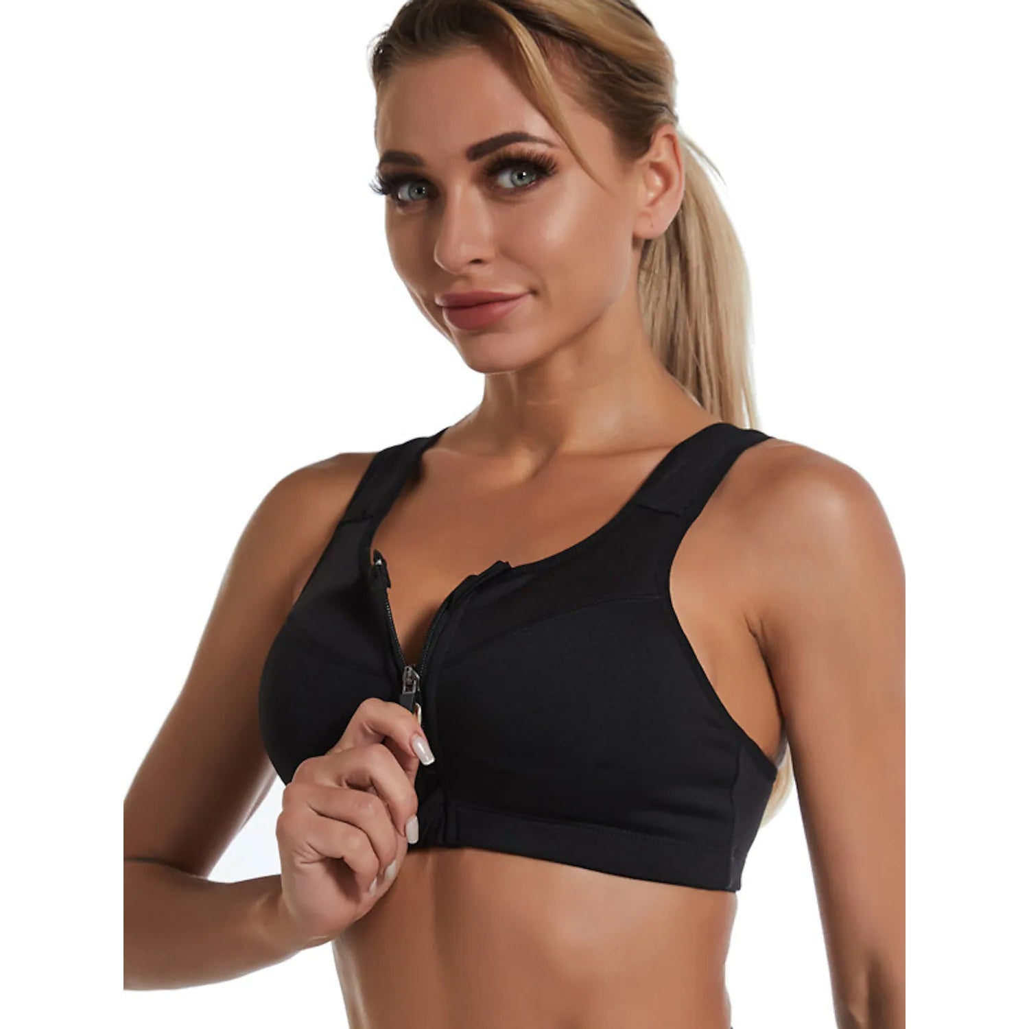 Women's Shock Resistant Sports Bra Women's Swimwear & Lingerie Black S - DailySale