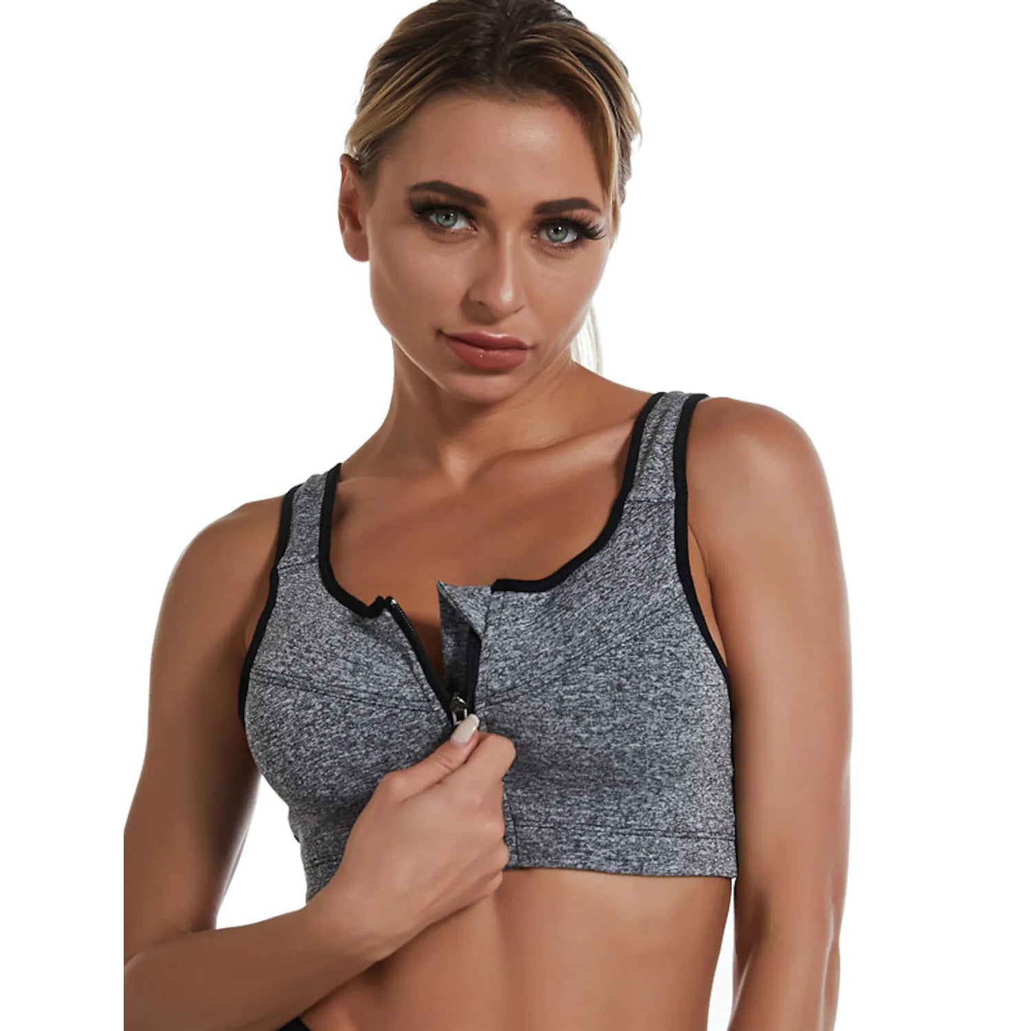 Women's Shock Resistant Sports Bra Women's Swimwear & Lingerie Gray S - DailySale