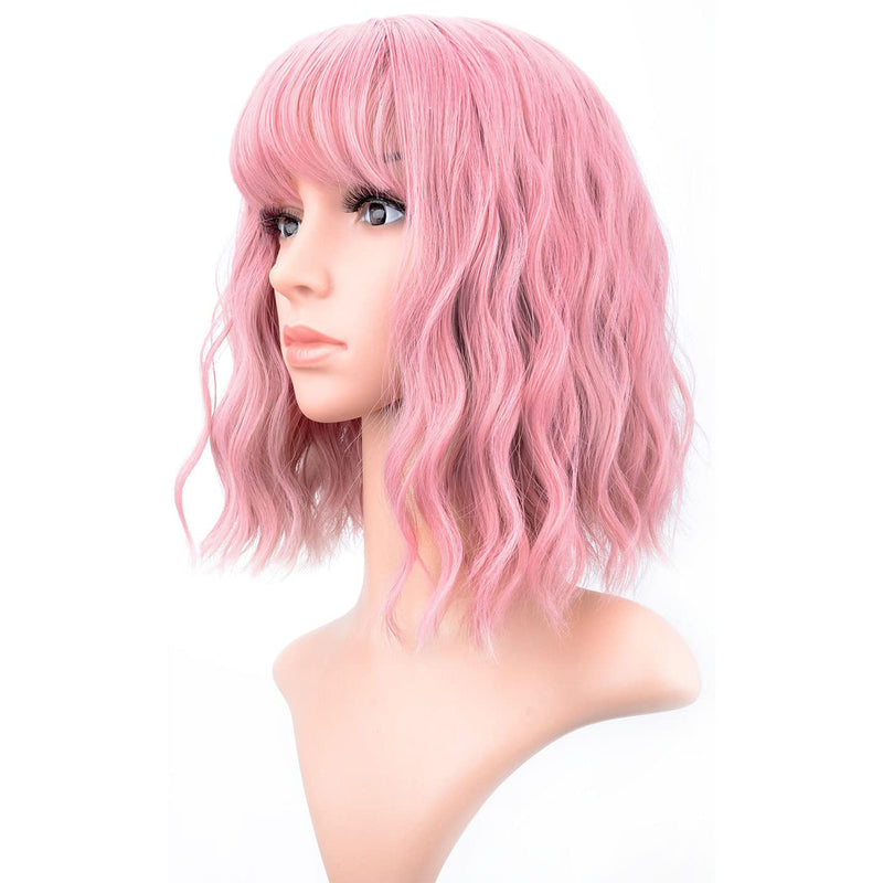 Women's Short Wigs Curly Beauty & Personal Care Pink - DailySale
