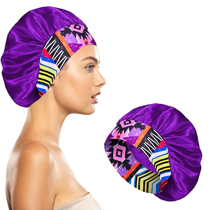 Women's Silky Satin Head Scarf Hair Wrap Cap Hat Headband Sleeping Bonnet Women's Accessories Purple - DailySale