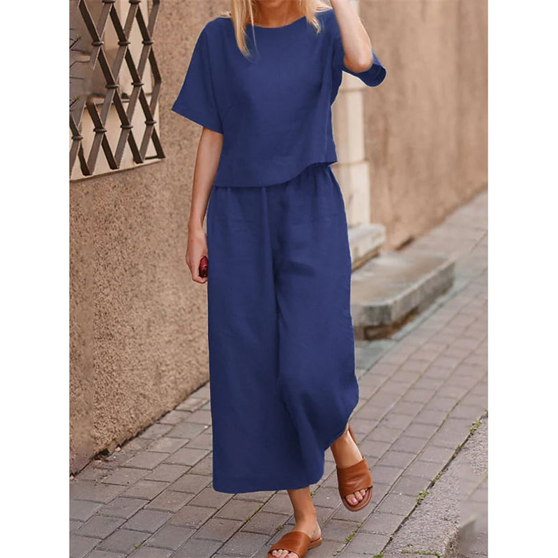 Women's Simple Fashion Comfortable Homewear Set Women's Loungewear Blue S - DailySale