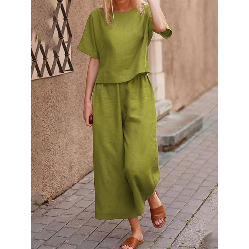 Women's Simple Fashion Comfortable Homewear Set Women's Loungewear Light Green S - DailySale