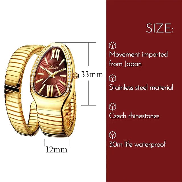 Women's Snake Shape Luxury Wrist Watch Women's Shoes & Accessories - DailySale