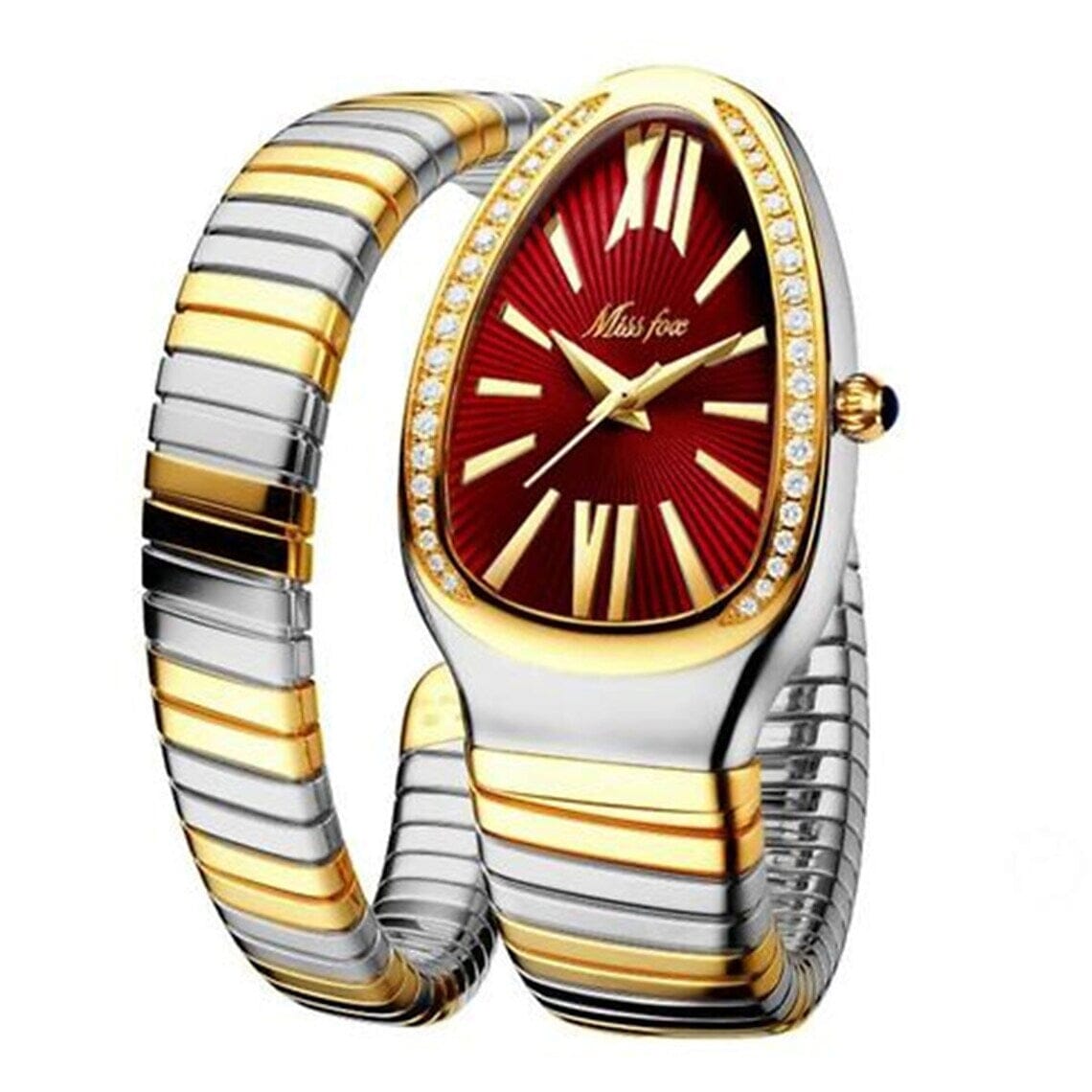 Women's Snake Shape Luxury Wrist Watch Women's Shoes & Accessories Gold - DailySale