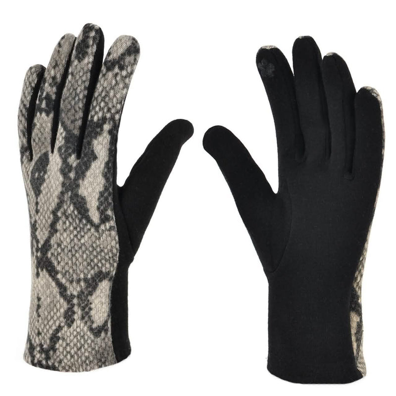 Women's Snakeskin Print Winter Touch Screen Gloves Women's Accessories - DailySale