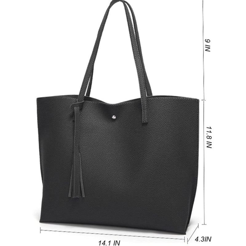 Women's Soft Faux Leather Tote Shoulder Bag Bags & Travel - DailySale