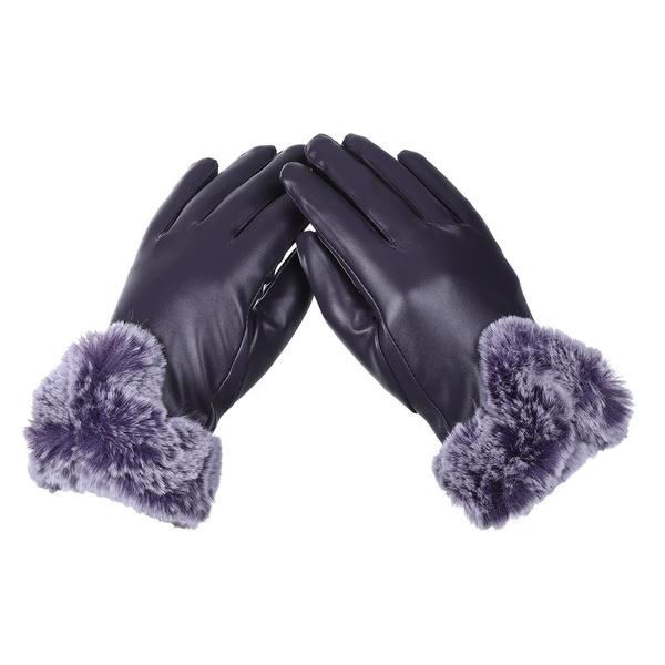 Women's Soft Leather Gloves Women's Shoes & Accessories Purple - DailySale