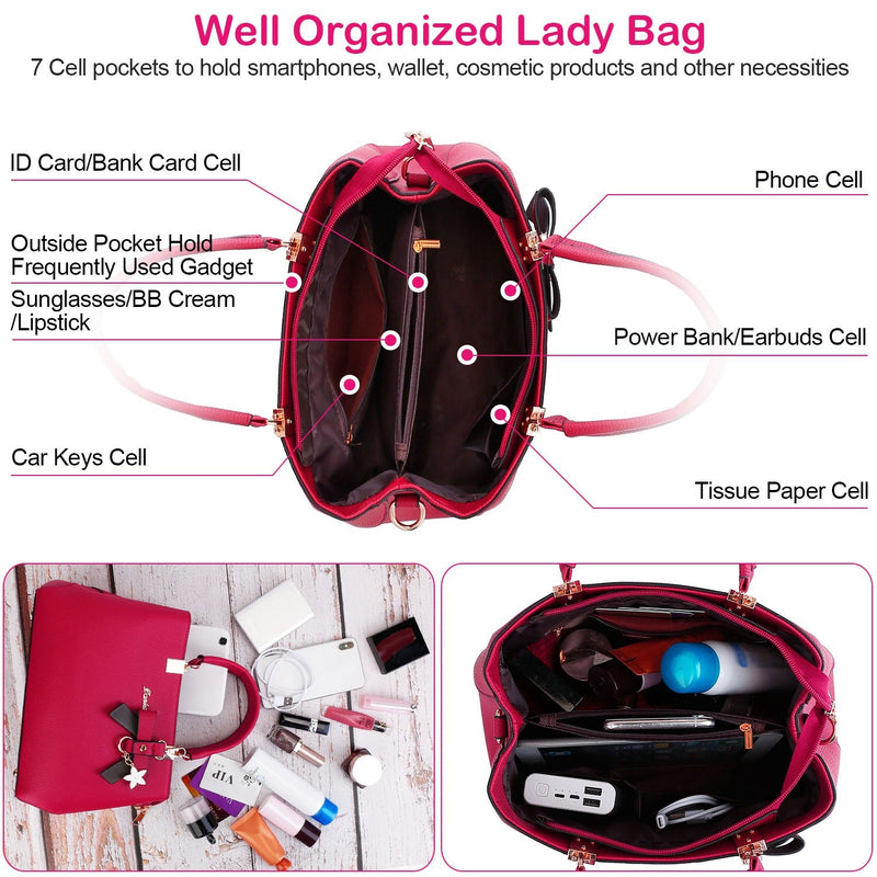 Women’s Soft Leather Handbag Tote Shoulder Crossbody Bag Bags & Travel - DailySale