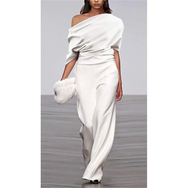 Women's Solid Color Casual Jumpsuit Women's Dresses White S - DailySale