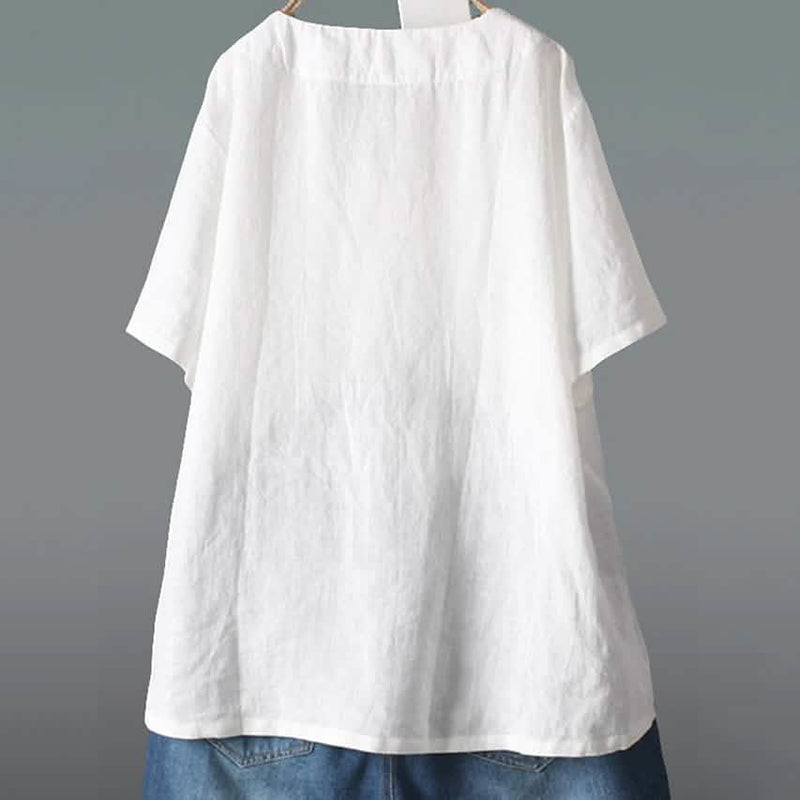 Women's Solid Half Sleeve V Neck Shirt Top Women's Tops - DailySale
