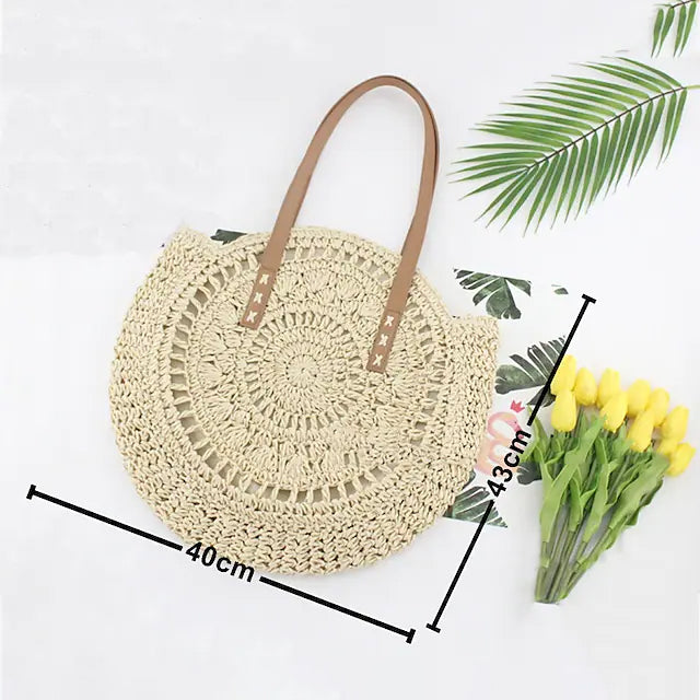 Women's Straw Tote Bag Boho Style Bags & Travel - DailySale