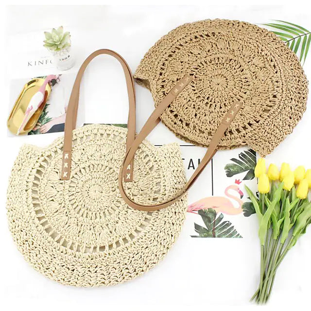 Women's Straw Tote Bag Boho Style Bags & Travel - DailySale