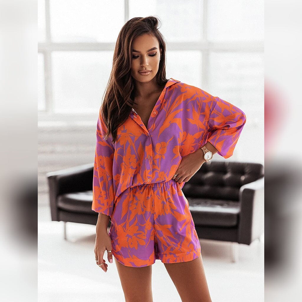 Women's Streetwear Shorts Sets Women's Loungewear Fuchsia S - DailySale