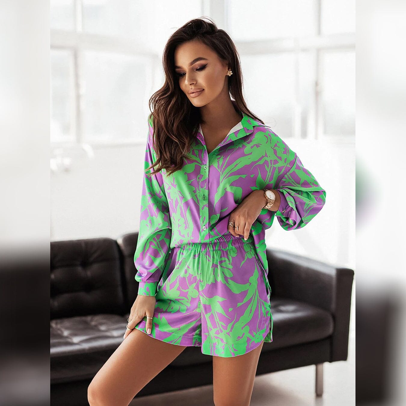 Women's Streetwear Shorts Sets Women's Loungewear Purple S - DailySale