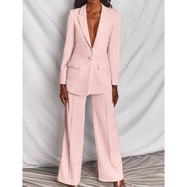 Women's Suits Regular Pocket Coat Formal Fashion Women's Dresses Pink S - DailySale