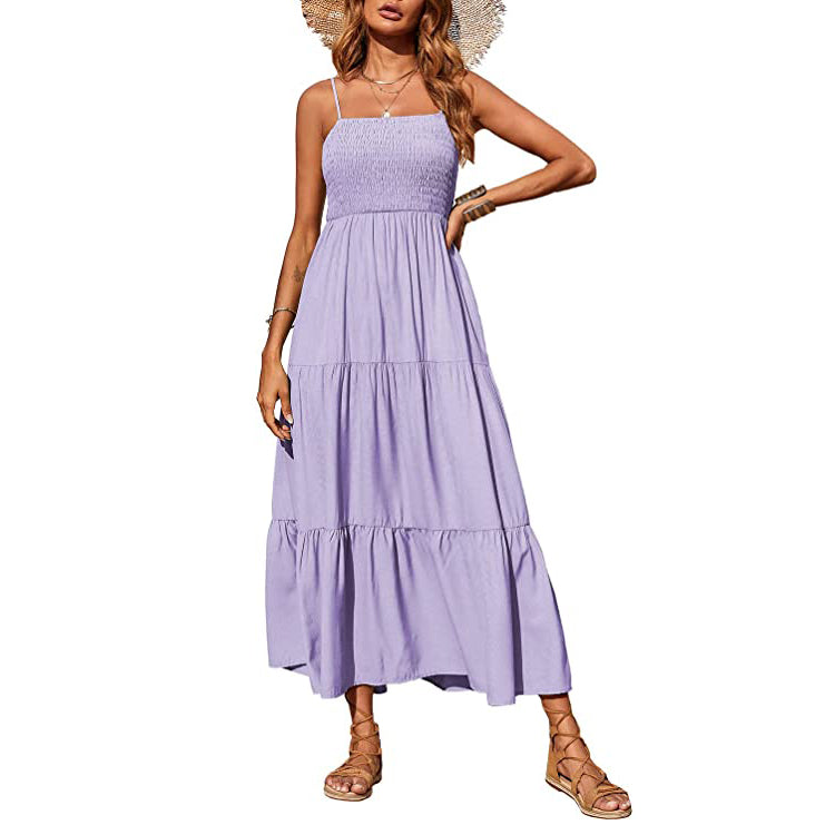 Women's Summer Boho Sleeveless Maxi Dress Women's Dresses Light Purple S - DailySale