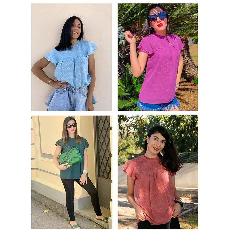 Women's Summer Cute Crewneck Lace Crochet Chiffon Blouse Women's Tops - DailySale