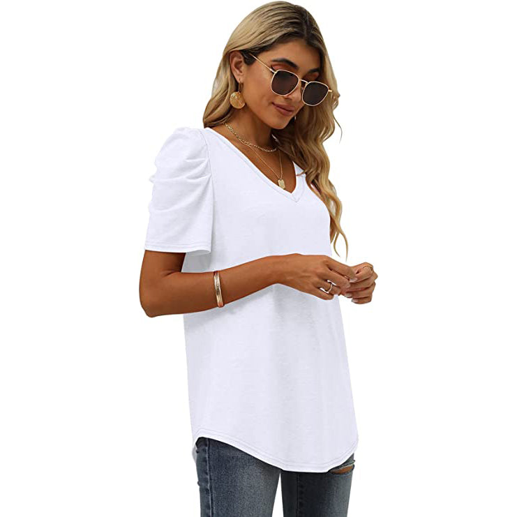 Women's Summer V-Neck Casual T-Shirt Women's Tops - DailySale