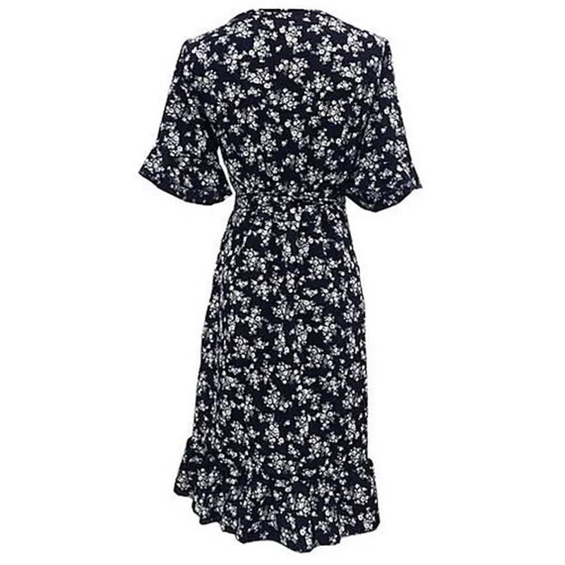 Women's Summer V-Neck Short Wrap Dress Women's Dresses - DailySale