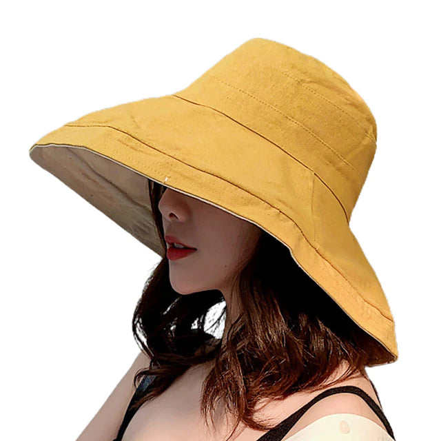 Women's Sun Protection Sun Hat Women's Shoes & Accessories Yellow - DailySale