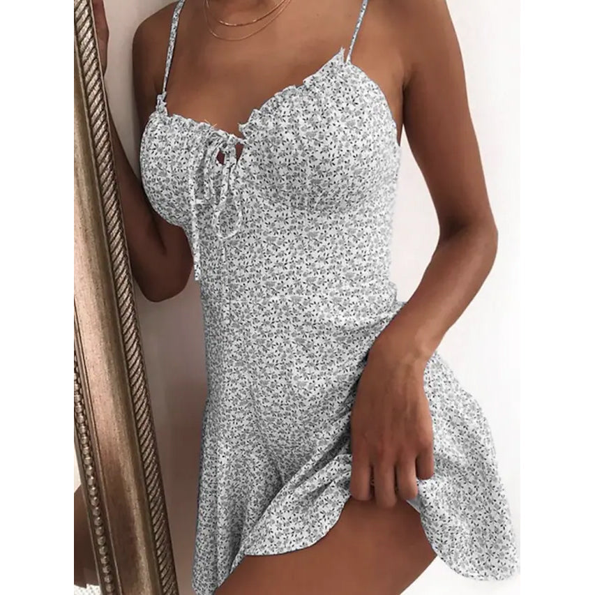 Women's Sundress Short Mini Dress Women's Dresses Gray S - DailySale