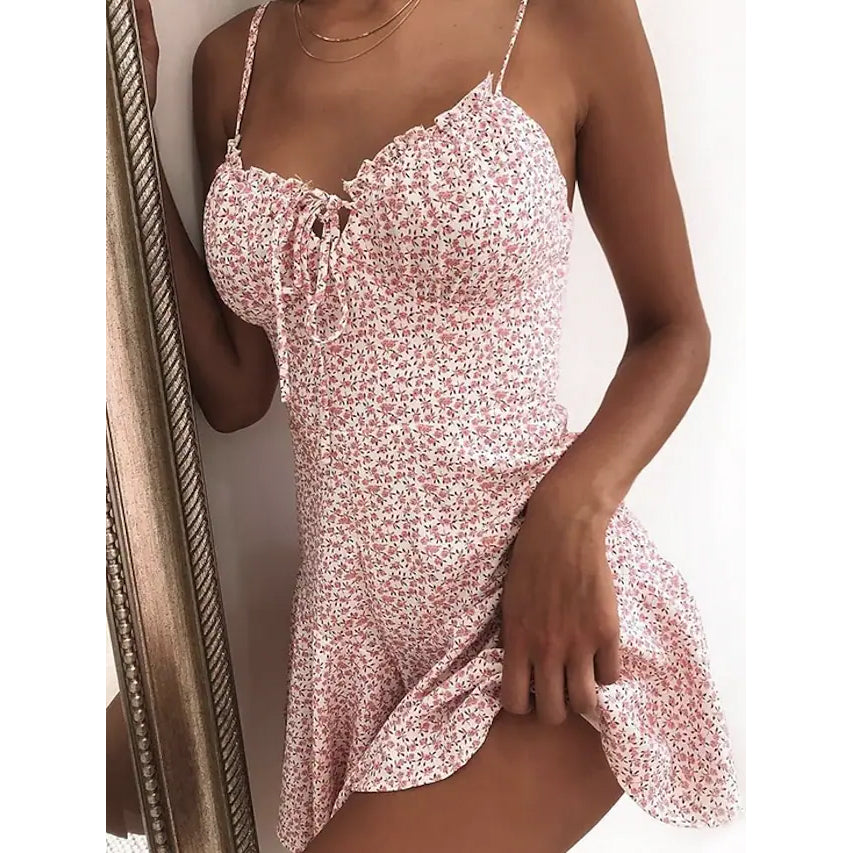 Women's Sundress Short Mini Dress Women's Dresses Pink S - DailySale